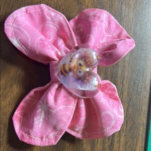 Pink Hair Bow with Heart Center